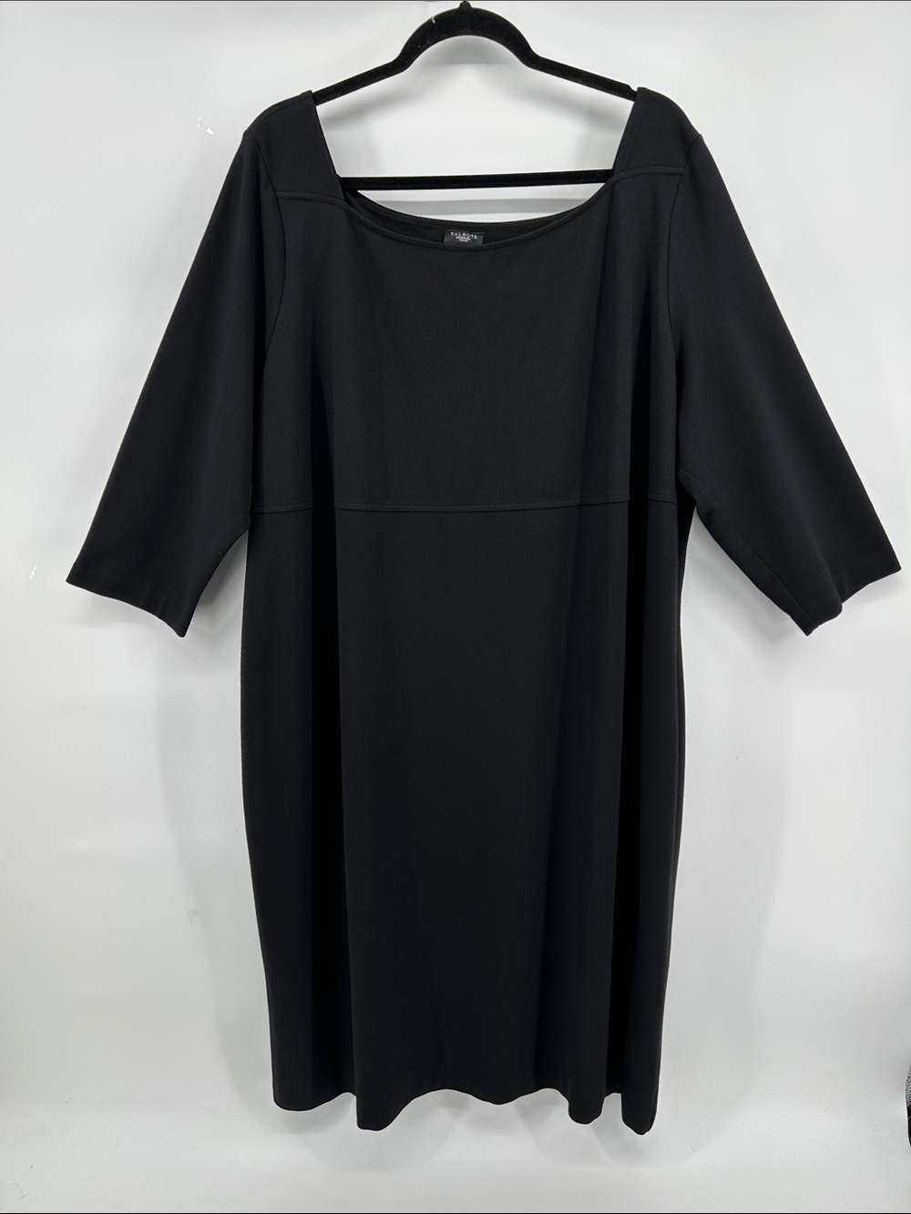 Talbots Black 3/4 Sleeve Shift Dress Women's Size 24W Timeless wardrobe staple